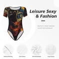 thumbnail image 4 of Balery Starry Night Cat Guitarist Body de cuello redondo de manga corta para mujer Tops de manga corta Tops básicos-Large, 4 of 7
