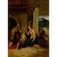 thumbnail image 2 of Girolamo Mazzola Bedoli 18x24 Gold Ornate Framed and Double Matted Museum Art Print Titled - The Holy Family in a Landscape, 2 of 4