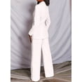 thumbnail image 5 of Pants Suits for Women Dressy 2 Piece Business Casual Lapel Long Sleeve Open Front Blazer Pants Suit Set White XXL, 5 of 8