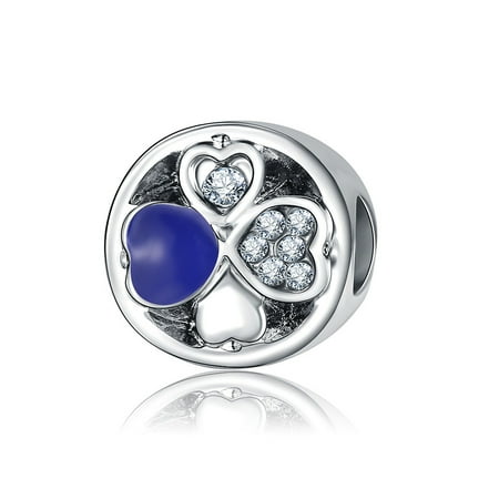 Elegant Round Shape - Elegant Round Clover Pendant Simple Heart Shape Shimmer Rhinestone Pendant (without Chain)