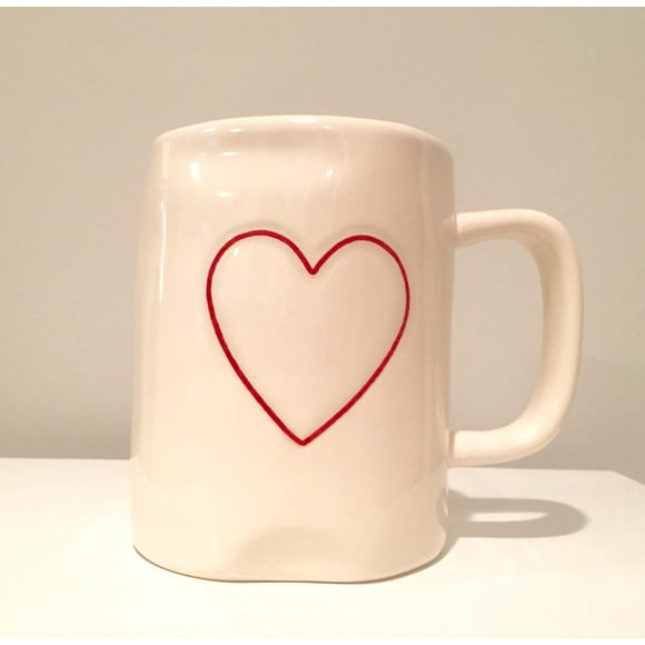 Rae Dunn Tasse Cœur de la Saint-Valentin Intérieur Rouge