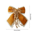 thumbnail image 3 of Christmas Wreath Bow, Pre Tied Bow, Christmas Tree Garland Decoration, Polyester Red Wine Orange 25x25cm Outdoor Door Decoration Swag, 3 of 7