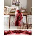 thumbnail image 3 of Ldtrchee Red Marble Table Runner 60 Inches, Modern Ombre Abstract Ink Painting Art Bed Runner Dresser Scarves Tabletop for Indoor Outdoor Parties/Ceremony/Banquet, 13" x 60", 3 of 8