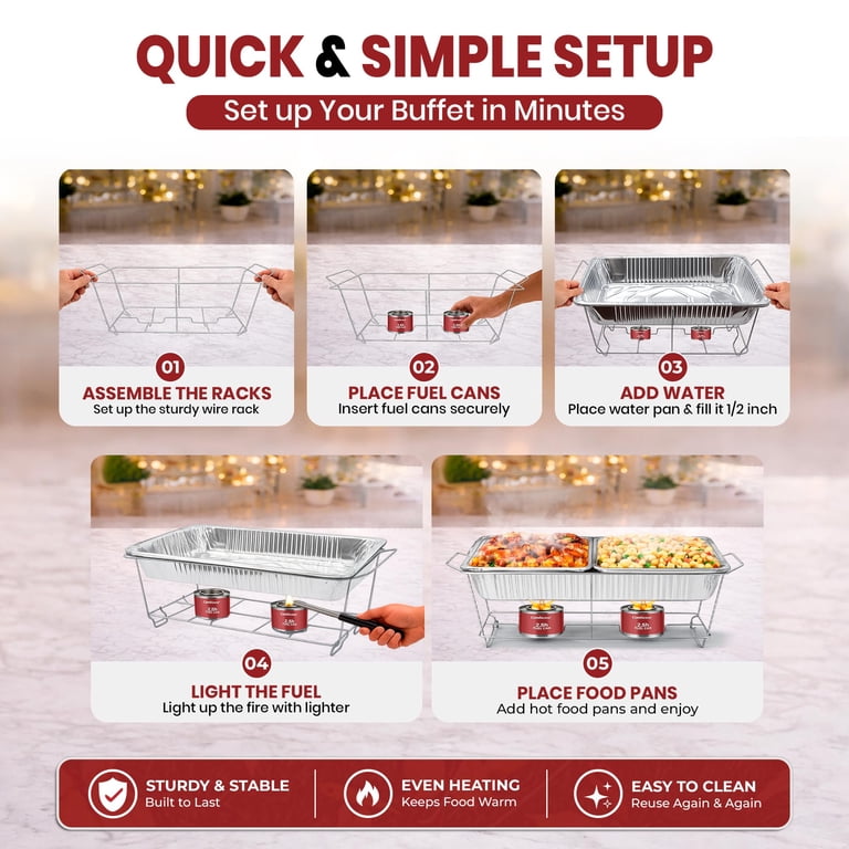 Comficove 33-Piece Disposable Chafing Dish Buffet Set photo 5