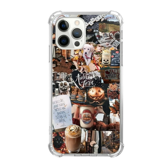 Halloween Collage Case Compatible with iPhone 13 Pro Max,Unique Art Design TPU Shock-proof Full Cover
