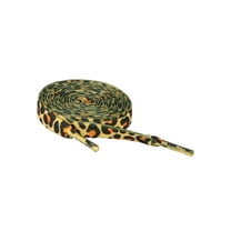 INSPIRE CHIC 2 Pairs Flat Shoe Laces Leopard Pattern Special Shoestrings for Sneakers Casual Shoes Yellow