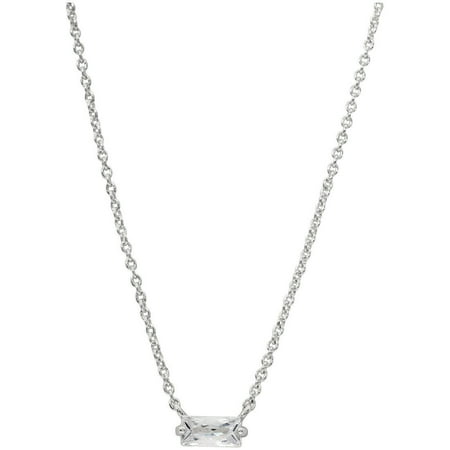 Gorjana Amara Crystal Solitaire Pendant Silver 14 inches Necklace 181111402S