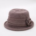 thumbnail image 2 of Women Winter Knit 1920s Vintage Bucket Bowler Hat Round Brim Warm Hat, 2 of 7