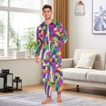 thumbnail image 6 of FORMRS Onesies Pajama for Adults Unisex Hoodie Winter Jumpsuit One Piece Sleepwear, Sizes S-2XL, Colorful Plaid, 6 of 7