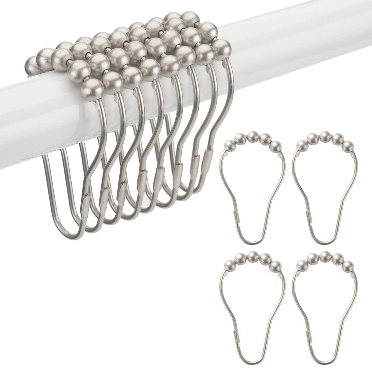 Shower Curtain Hooks Rings, Rustresistant Metal Rings For Bathroom