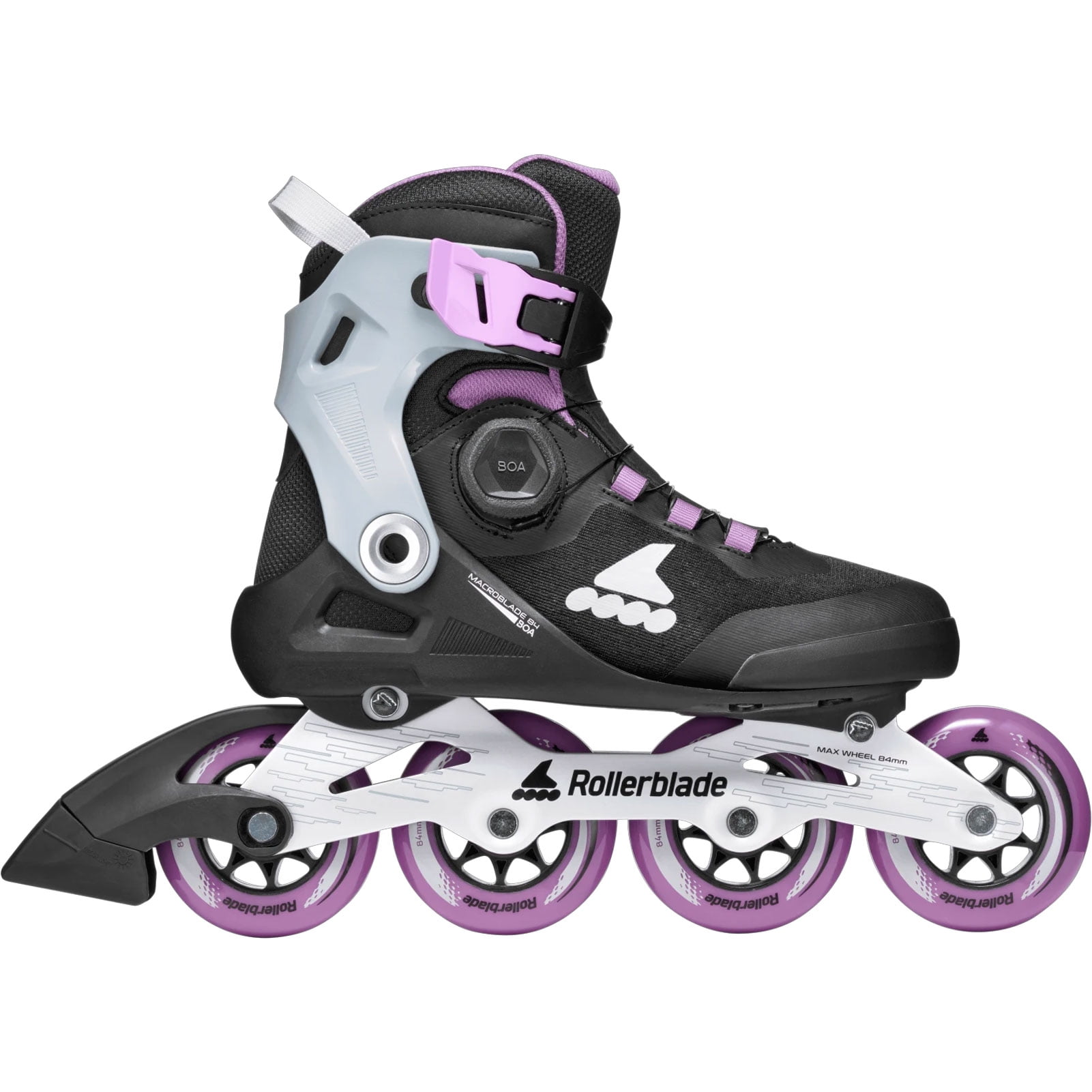 ROLLERBLADE Women's Macroblade 84 BOA Black/Lavender/Blue Star Inline Skates, Size: 10/10.5