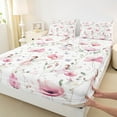 thumbnail image 3 of Manfei Cartoon Elf Full Size Sheets,Purple Cute Butterfly Bed Sheets,Pink Flower Floral Sheet Sets For Girl Kids,Ultra Soft Home Decor,4pcs, 3 of 7
