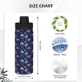 thumbnail image 3 of Hirioo Flower Blue Skull for 18oz Sports Insulated Kettle for Gym Hiking Camping Running Mountain Bike Outdoor Sports, 3 of 7