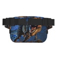 thumbnail image 3 of Fotbe Starry Night Charging Dinosaur Cangurera Cuadrada con Estampado de Doble Capa, Bolsa de Cintura Ajustable Mini para Hombres y Mujeres, 3 of 9