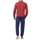 thumbnail image 3 of hajo conjunto de pijama para hombre - largo, puños, cuello en V, Klima-Light, mezcla de algodón Rojo 3XL (XXX-Large), 3 of 3
