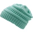 thumbnail image 2 of Chapeau d'Hiver Tricoté pour Dames avec Trou pour Queue de Cheval, 2 of 3