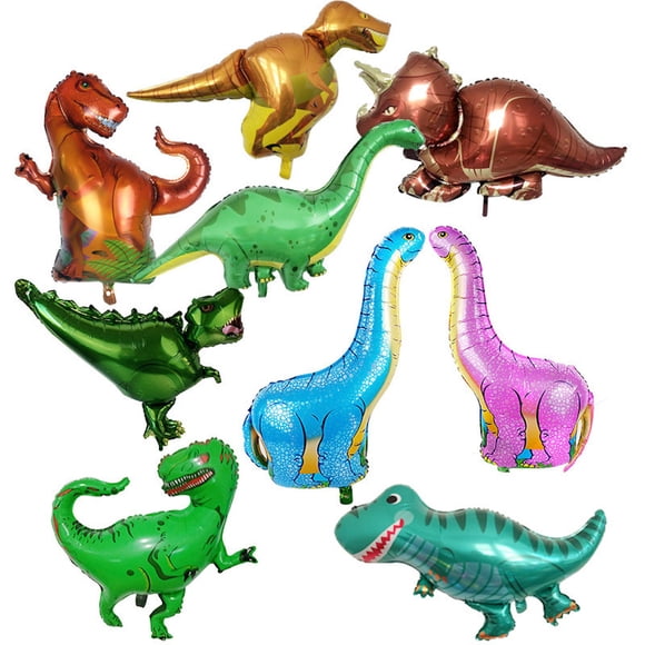 Globos de dinosaurio, globos de mylar con animales, juguetes para niños, 9 unidades