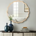 thumbnail image 2 of Hassch Round Mirror 36 Inch, Wood Rustic Bathroom Wall Mirror with Natural Wood Frame, Farmhouse Circle Vanity Mirror for Living Room,Entryway or Bedroom, 2 of 10