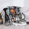 thumbnail image 3 of Rateoe Four Running Horses Pattern Flannel Throw Blanket, Ultra-soft Blanket for Bed, Couch, Car, Hypoallergenic Anti-pilling blanket-, 3 of 6