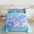 thumbnail image 2 of jejeloiu Boho Lotus Flower Twin Comforter Sets,Watercolor Floral Bedding Set For Girls Reversible 2 Pieces, 2 of 8
