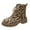 Brown, variant on Womens Ankle Boots Ladies Fashion Winter Suede Leopard Lace Up Thick Heel Short Boots Footwear for Stylish Comfort