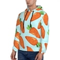 thumbnail image 2 of KLL Cartoon Carrot Print Mens Hoodie Long Sleeve Casual Pullover Hooded Sweatshirt Fashion Drawstring Hoodies with Pocket-Small, 2 of 6
