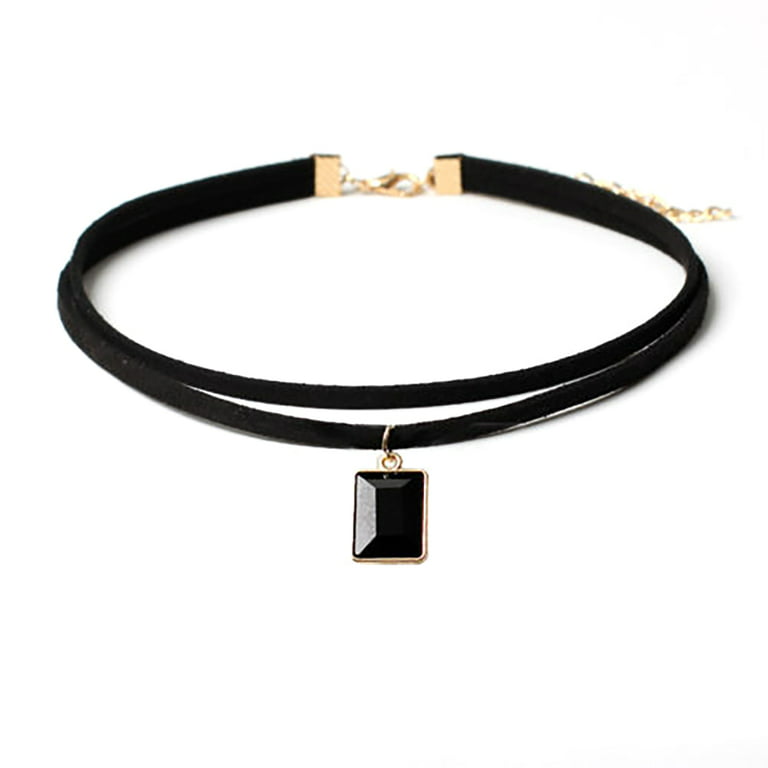 Women Choker Black Velvet Collar, Adjustable Length Velvet Classic Gothic  Lace Choker Necklaces Fashion - #7