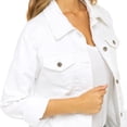 thumbnail image 6 of Notus Fashion Women's Fitted Button-Down Denim Jacket: Casual, Soft, and Stylish Long Sleeve Jean Jacket White XXL, 6 of 7