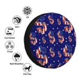 thumbnail image 6 of DouZhe Waterproof Spare Tire Cover, American Flag Abstract Dollar Sign Prints Adjustable Wheel Covers Fit for Jeep Trailer RV SUV Car, 16 inch, 6 of 7