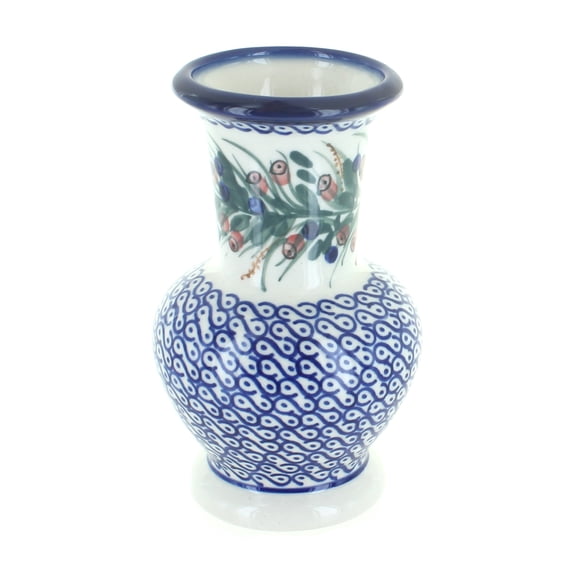 Blue Rose Polish Pottery Indoor Tabletop Berry Medium Vase