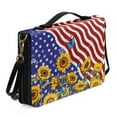 thumbnail image 2 of FOR U DESIGNS American Flag Leather Bible Cover Case Sunflower Butterfly Sturdy Bible Protector Aesthetic Bible Case Carrying Book Cases Size L Portable Bible Case Purse for 4 of July, 2 of 7