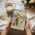 thumbnail image 3 of Hello Winter Vintage Soft Coated Wheaten Terrier Enjoys Snowy Day with Snowman Spiral Bound Journal Wheatie Dog Lover 5x7in Spiral Notebook - 12019, 3 of 5