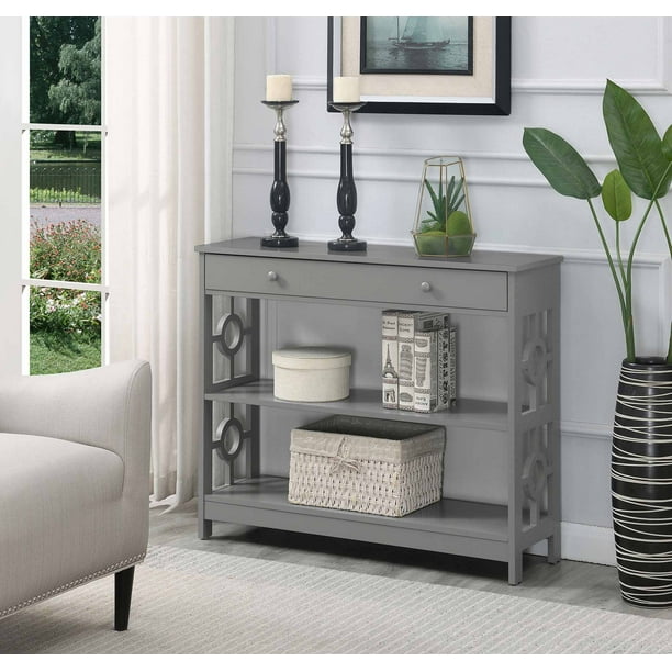 Convenience Concepts Ring 1 Drawer Console Table, Gray ...