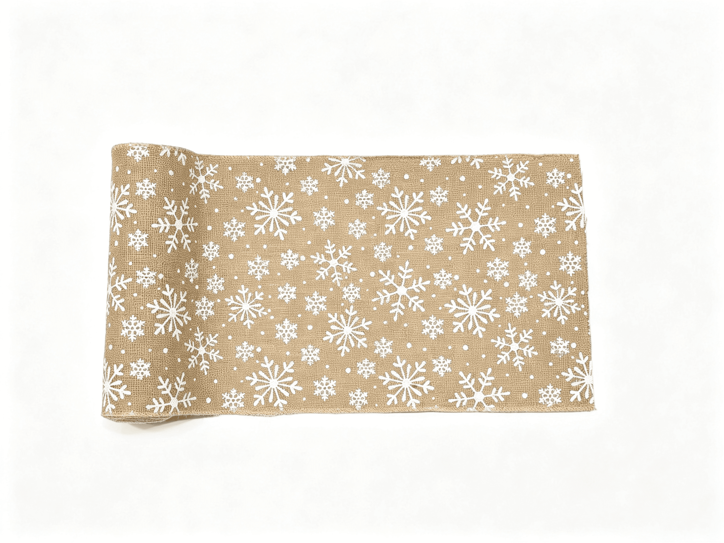 Brown and White Snowflake Mesh Christmas Ribbon, 10.5" x 12', by Holiday Time