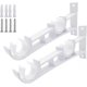 thumbnail image 1 of Curtain Rod Bracket, Double Track, Wall Mounted, Curtain Rod Hooks, Aluminum Alloy, 1 Pair For 28mm-32mm Rod, (double Rod, White), 1 of 5