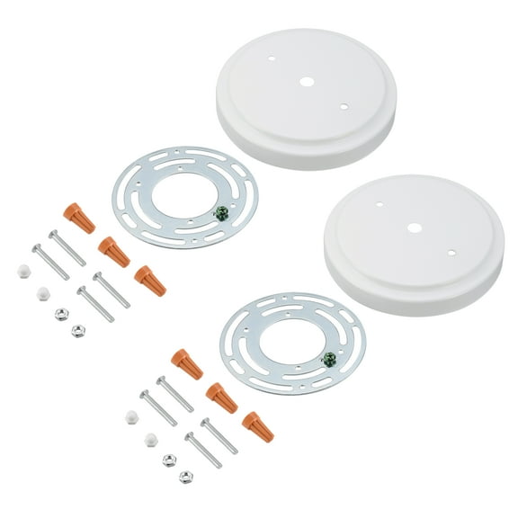 Aspen Creative 21509-22, Matte White Transitional Chandelier Fixture Canopy Kit w/Universal Cross Bar, 5-1/8" Diameter, 7/16" Center Hole.2 Sets/Pack