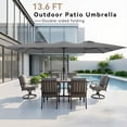 thumbnail image 4 of Gotland 14FT Outdoor Patio Umbrella with Base, UV Protection & Waterproof Double-Sided Rectangle Umbrella with Crank Handle & 12 Sturdy Ribs, Table Umbrella for Garden, Deck, Pool - Gray, 4 of 6