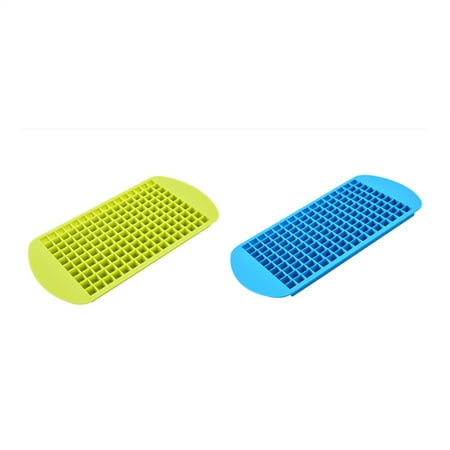 

2 Pieces of 160-Cell Silicone Ice DIY Ice-Cube Mold Square Ice Making Box Green
