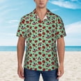 thumbnail image 2 of Fuzoiu Ladybugs 3 Print Hawaiian Shirt for Men, Summer Beach Casual Short Sleeve Button Down Shirts, Men’s Beach Summer Shirts with Pocket,3X-Large, 2 of 7