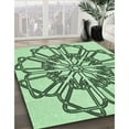 thumbnail image 3 of Ahgly Company Machine Washable Indoor Square Transitional Mint Green Area Rugs, 7' Square, 3 of 7