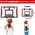 thumbnail image 2 of Canasta de baloncesto HYES, 24 x 16 cm, grande, para interiores, con tablero rojo, 2 of 8