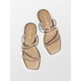 thumbnail image 3 of DREAM PAIRS Women’s Slide Sandals – Rhinestone Strap Summer Flats with Studded Details, 3 of 7