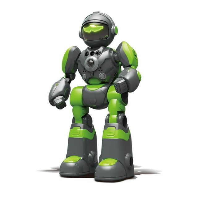 Jouet Robot Vert à Commande Gestuelle Intelligente, Enregistrement de Mouvement Programmable, Compagnon Intelligent avec Musique et Effets Lumineux, Apprentissage STIM, Cadeau pour Enfants de 3 à 8 Ans