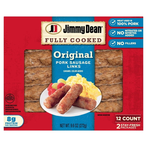 Jimmy Dean Fully Cooked Original Pork Sausage Links, 12 count, 9.6 oz