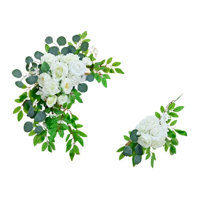 2 piezas de guirnalda de flores artificiales para boda, arco de flores, centro de mesa, decoración floral Opción 1 A