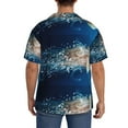 thumbnail image 5 of KLL White Jellyfish Dansing in the Ocean Print Men's Shirt Short Sleeve Button Down Summer Cuba Beach Shirts- Small, 5 of 7