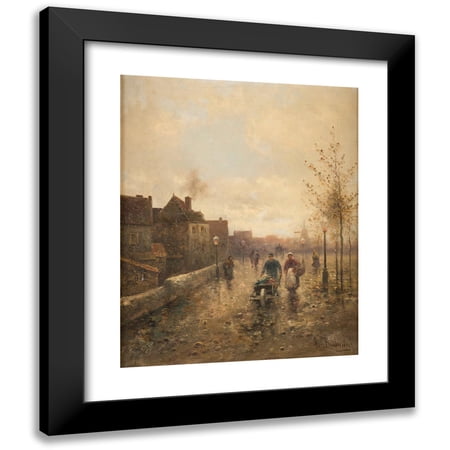 Emil Barbarini 12x14 Black Modern Framed Museum Art Print Titled - On the Boulevard