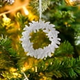 thumbnail image 4 of Luoshdecor White Christmas Hanging Ornaments，Plastic Glitter Bell Pine Snowflakes Wreath Christmas Trees Ornaments for New Year Party Winter Wedding Decor, 4 of 6