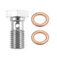 thumbnail image 1 of Unique Bargains 1 Pcs M10x1.5 Thread Turbo Brake Line Banjo Bolt with Copper Washers Single Banjo Bolt 20mm Length, 1 of 6
