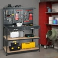 thumbnail image 3 of Gymax 48'' Workbench Multipurpose Garage Worktable w/ Peg Board Hook Kit & Drawers, 3 of 10